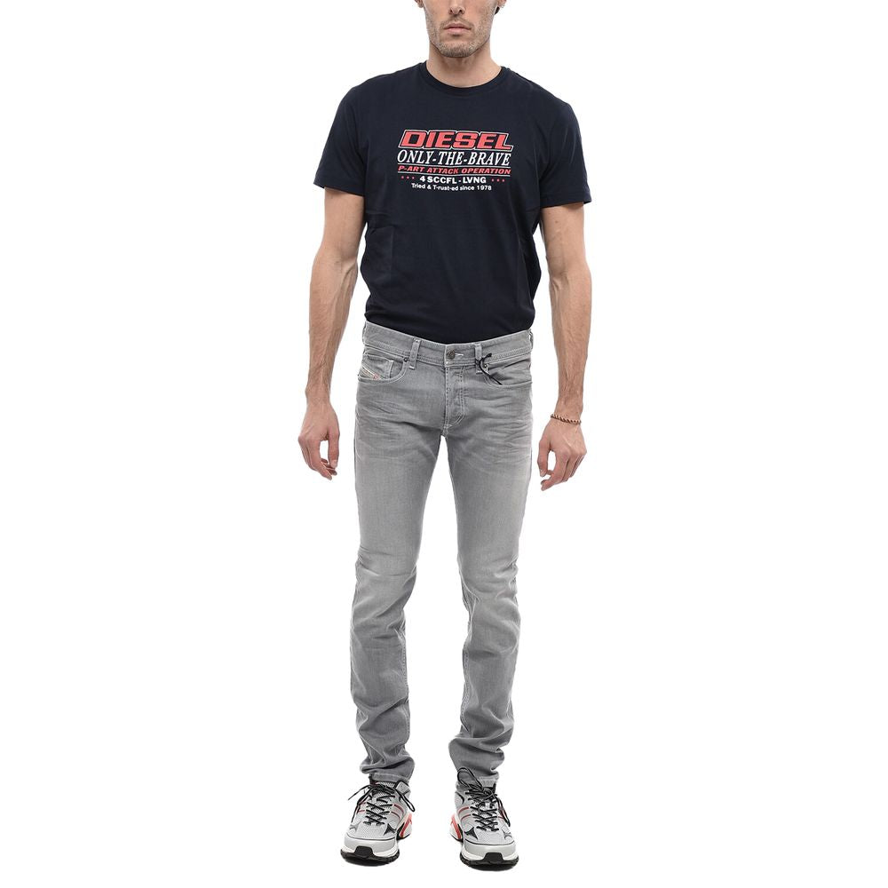 Diesel Gray Cotton Men Skinny Jean
